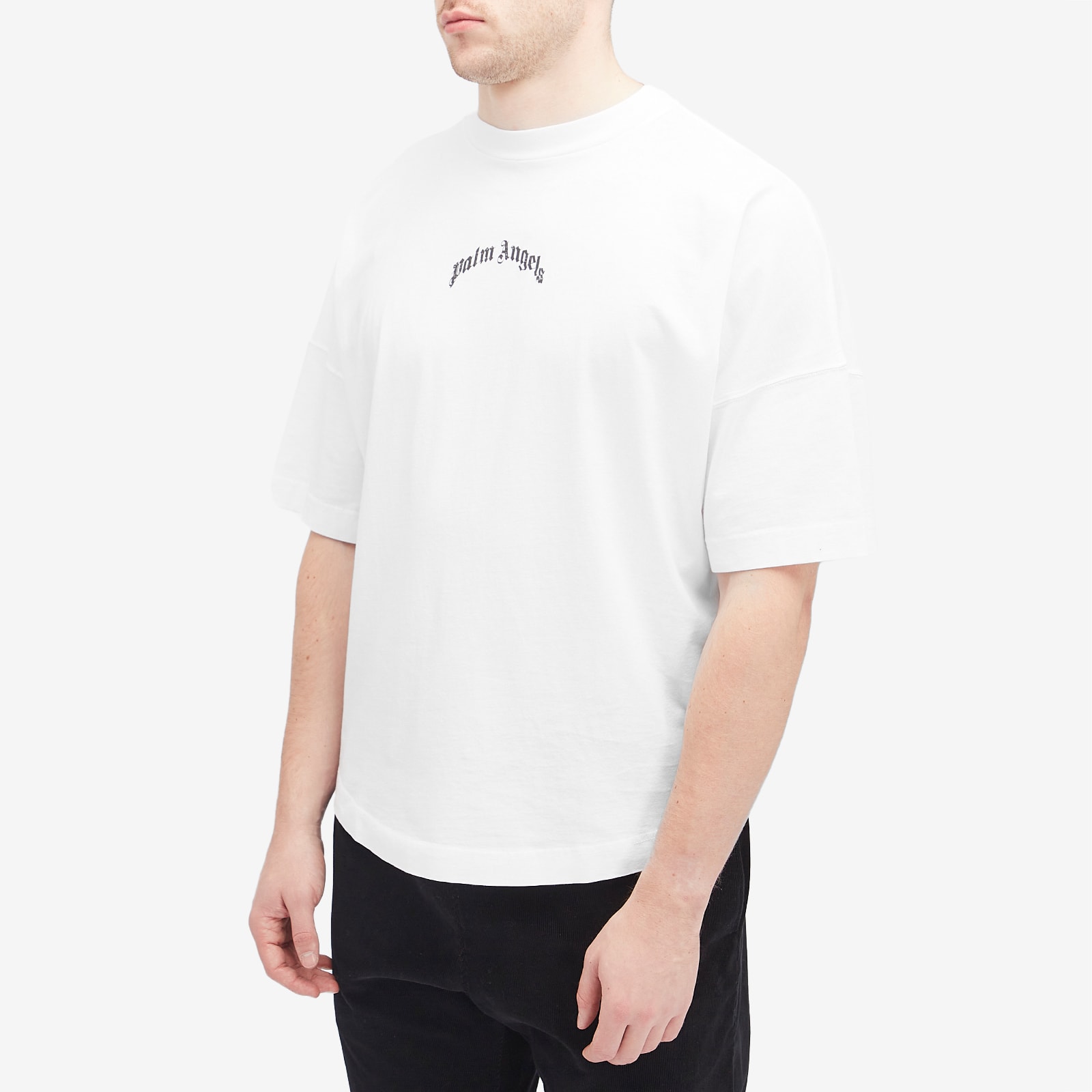Men's Curved Logo T-Shirt in Black