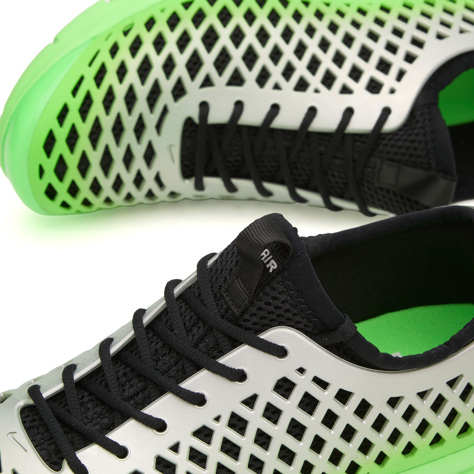 Rejuven8 Run OG QS Sneaker in Metallic Silver/Black/Voltage Green