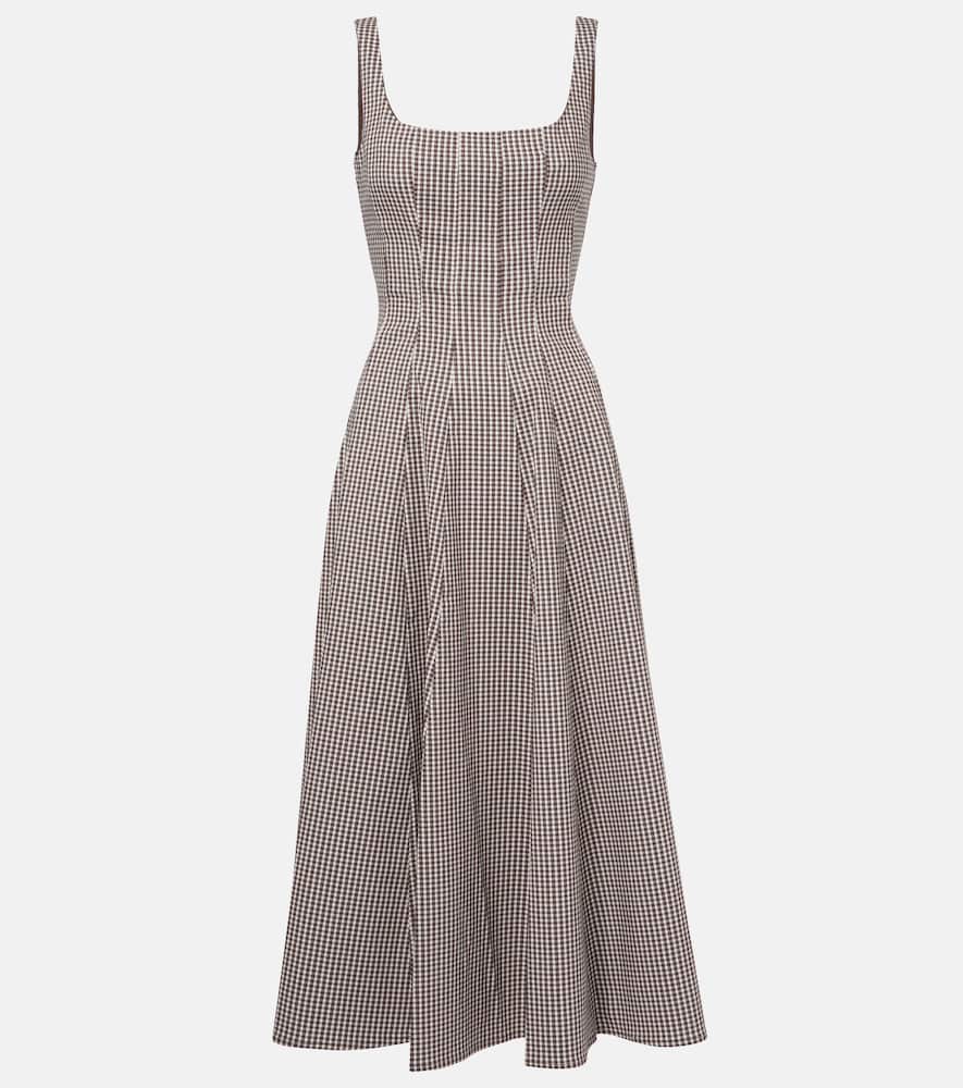 Wells checked midi dress