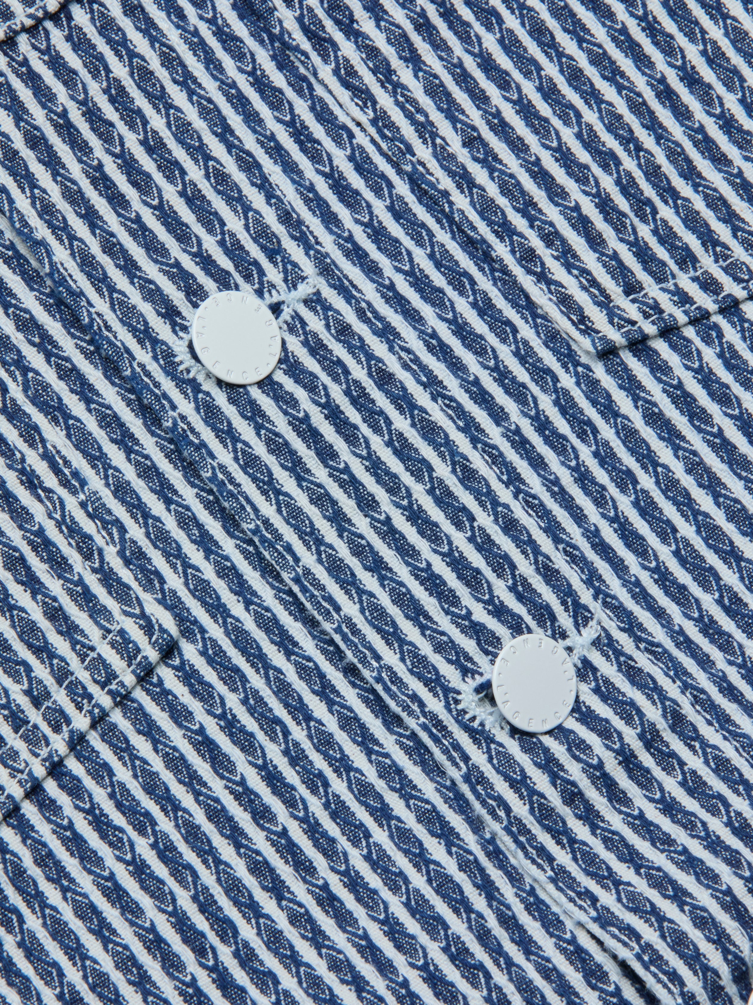 Nelly Cropped Jean Jacket In Vista Blue Stripe