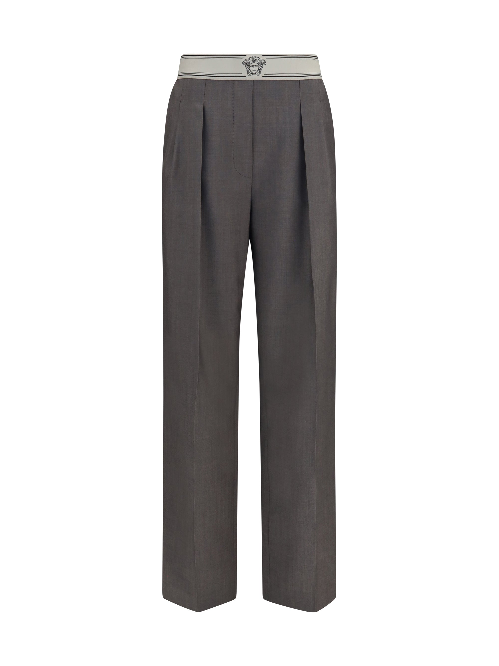 Wool and Mohair Blend Trousers — Gray