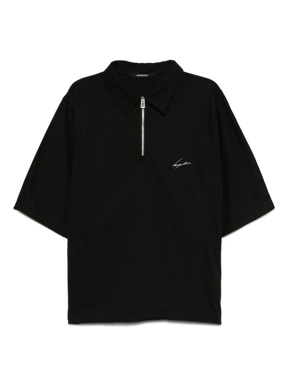 Aquarelle-dolman polo shirt - Black