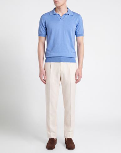 Man Polo shirt Light blue Size 38 Cotton