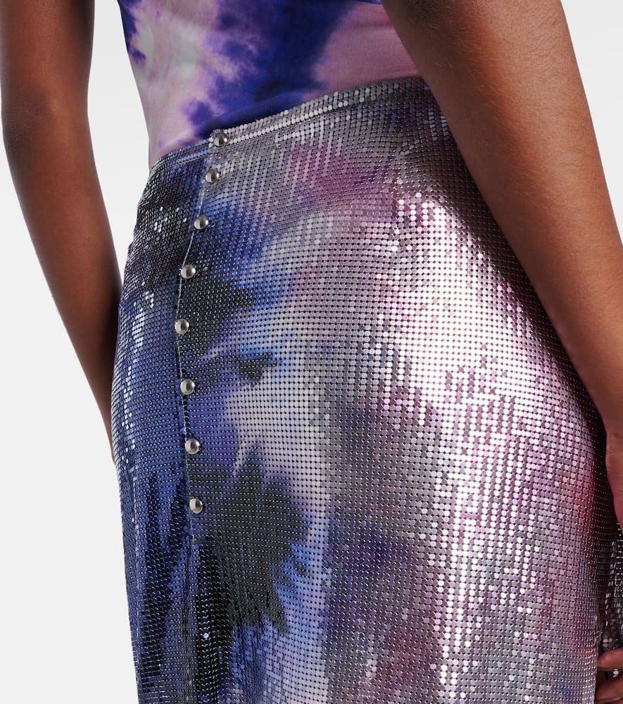 Tie-dye metallic miniskirt