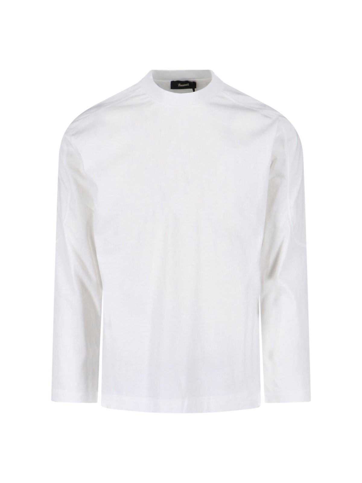 Light & Natural Cotton T-Shirt with Knit-Edge Detail and Embroidery