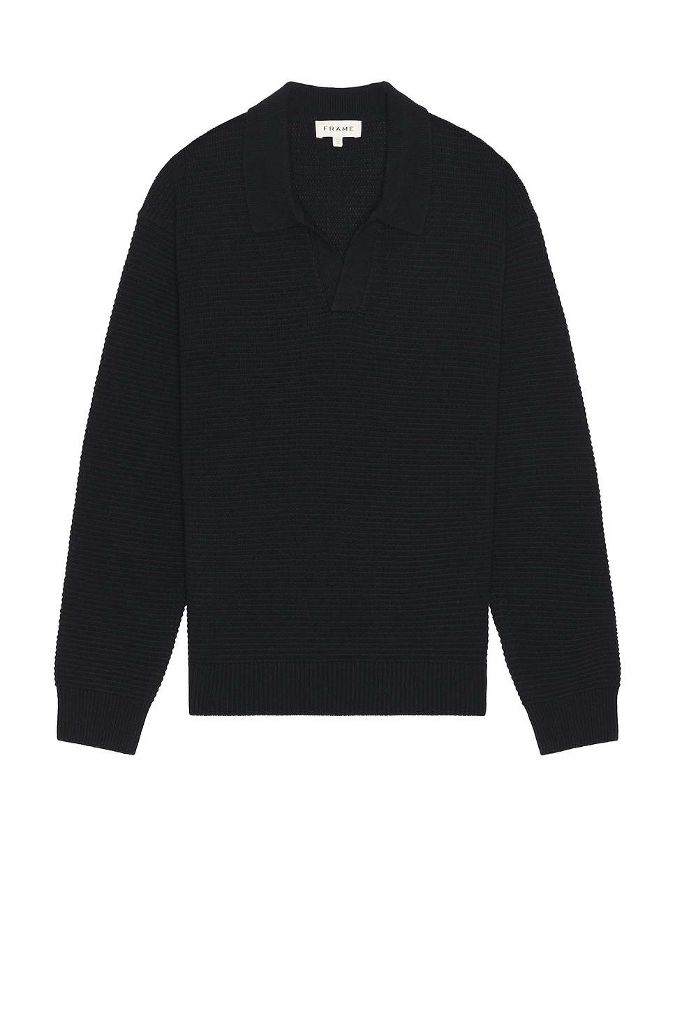 FRAME Textured Wool Cashmere Sweater in Navy