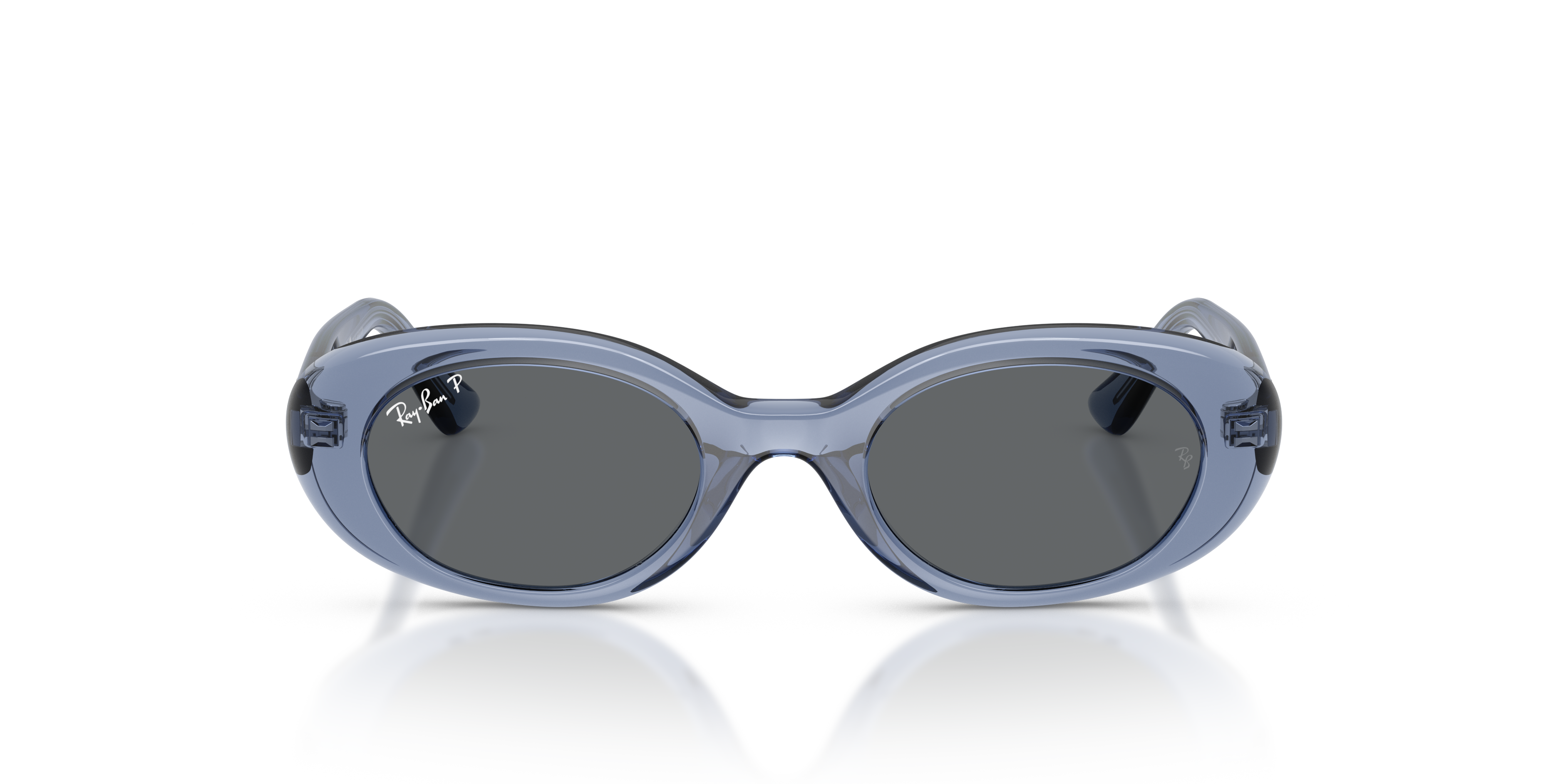 Ray - Ban Kid Ray - Ban RJ9141S 721681 Sunglasses Injected Blue Grey Round Polarized