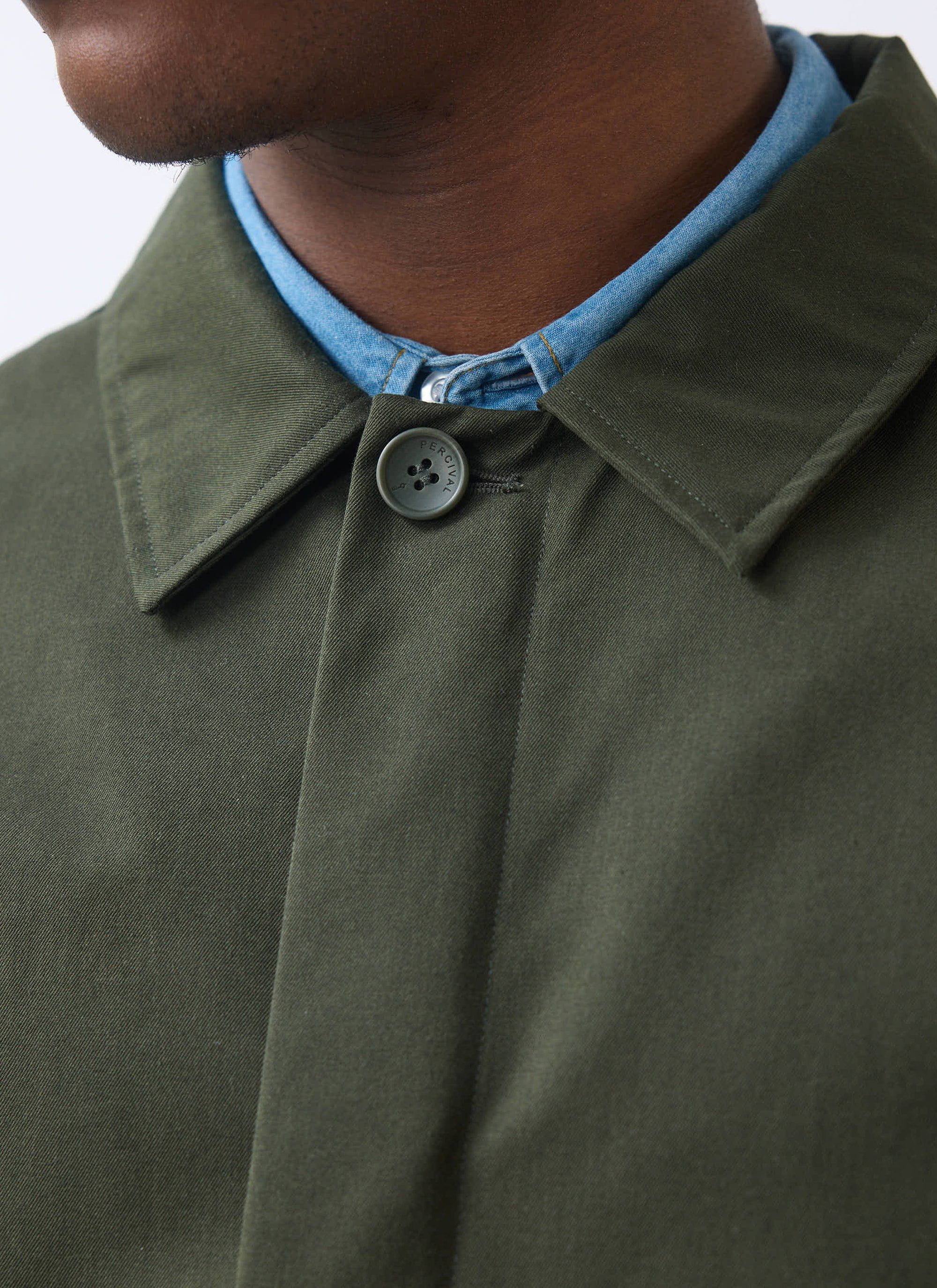 Men's Greyson Long Trench Coat Waterproof Dark Green with Green