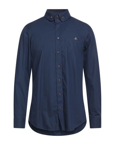 Man Shirt Navy Size 34 Cotton