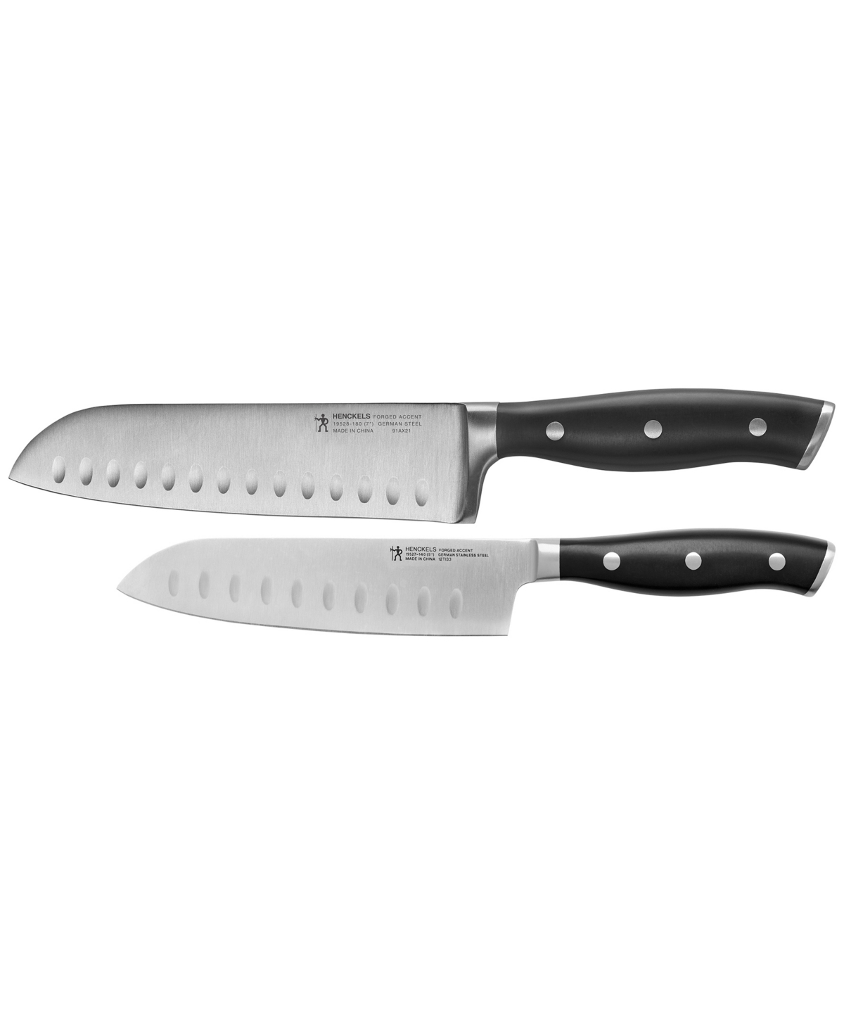 Forged Accent 2 Piece Asian Knife Set - Stainless Steel Blade and Black Handle