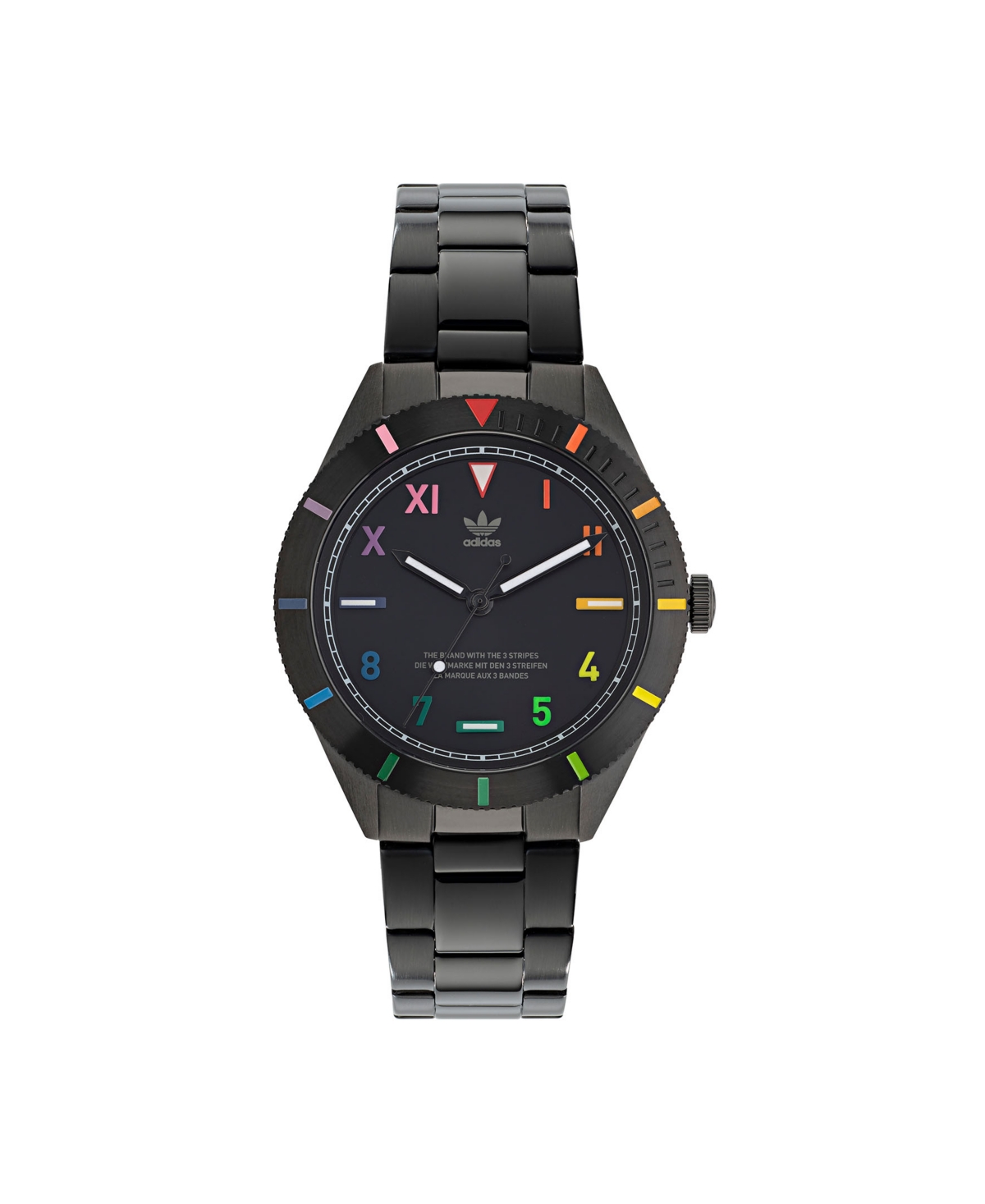 Unisex Three Hand Edition Three Black Stainless Steel Bracelet Watch 41mm - Black