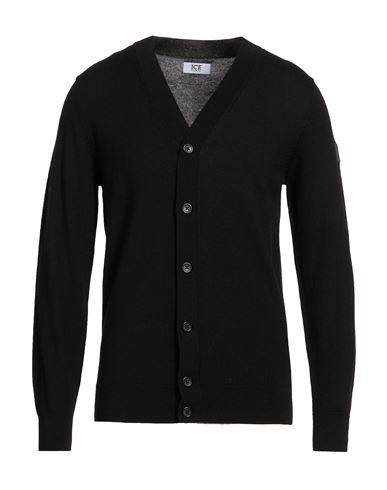 Man Cardigan Black Size M Wool