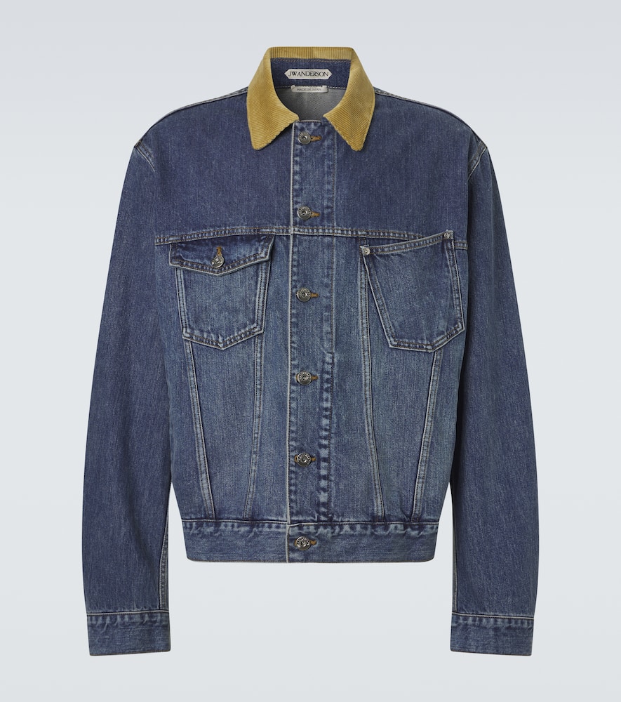 Corduroy-trimmed denim jacket