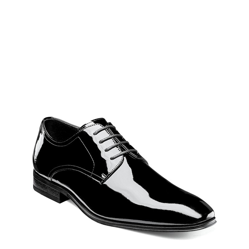 Men's Tux Plain Toe Oxford Shoes (Black Patent)