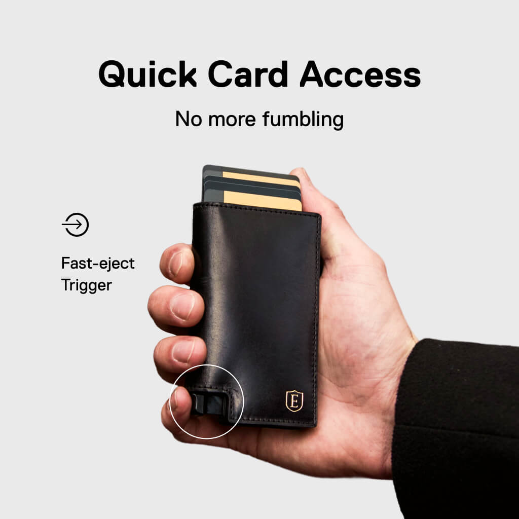 Men's Wallet - Smiley x Ekster Premium Slim Men's Wallet Trackable Wallet Leather Smart Wallet RFID Blocking