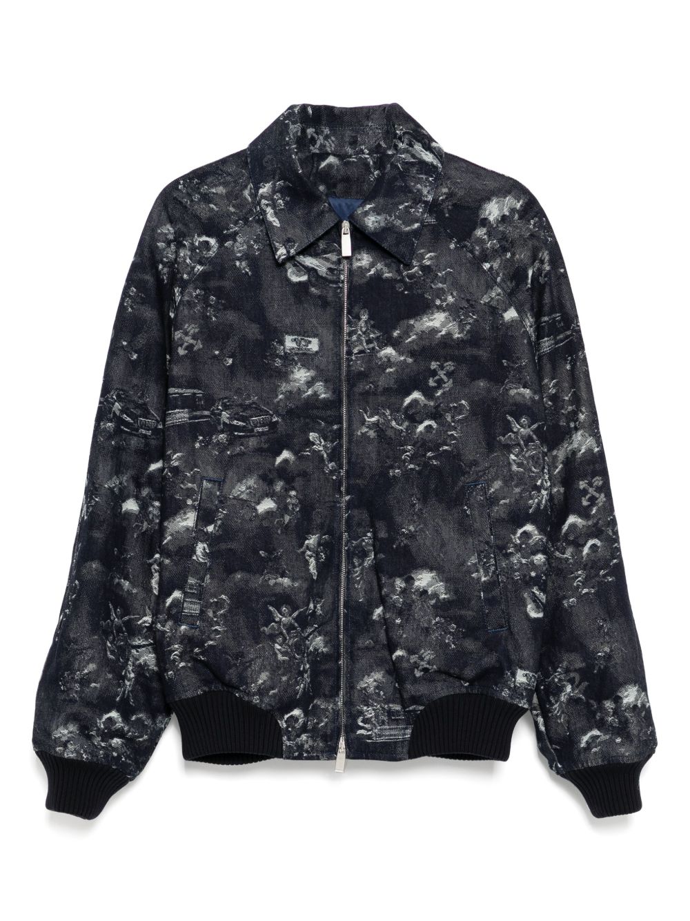 Graphic-print jacket - Blue