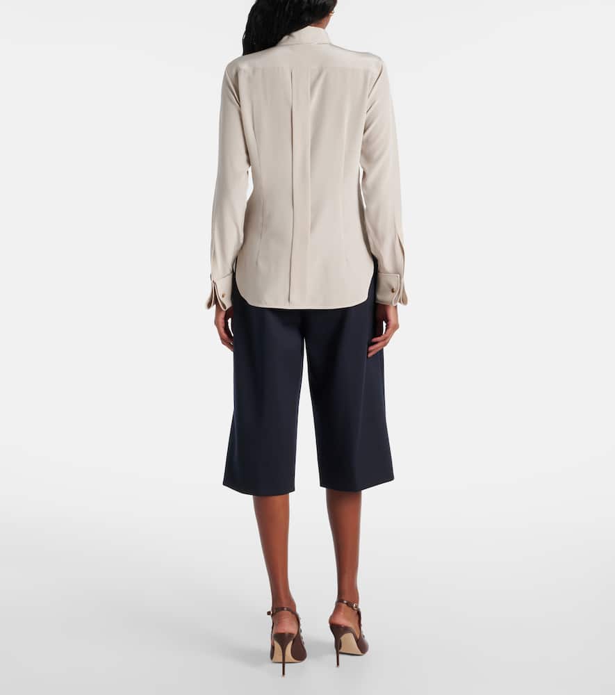 Apollo bow-detail silk crêpe blouse