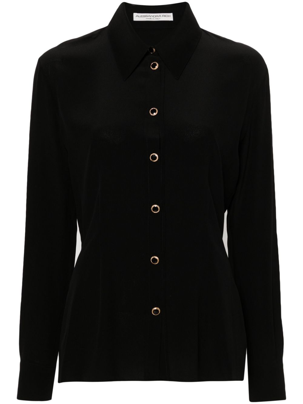 Long-sleeve silk shirt - Black