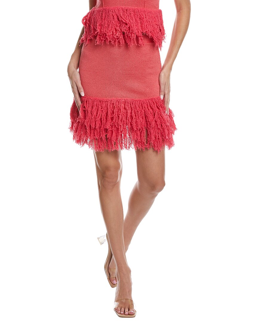 Fringe Linen-Blend Mini Skirt