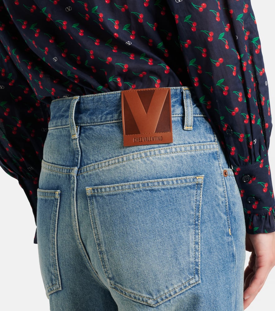 Faded wide-leg jeans