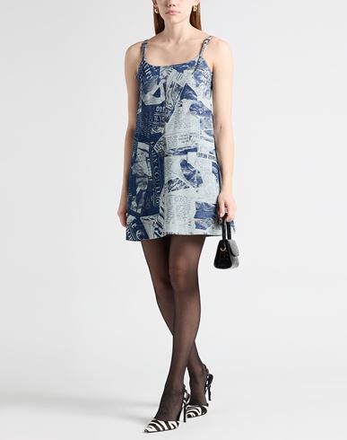 Versace Jeans Couture Woman Mini dress Blue Size 8 Cotton, Elastane