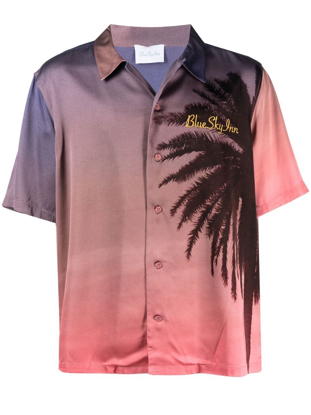 Embroidered-logo short-sleeve shirt - Pink