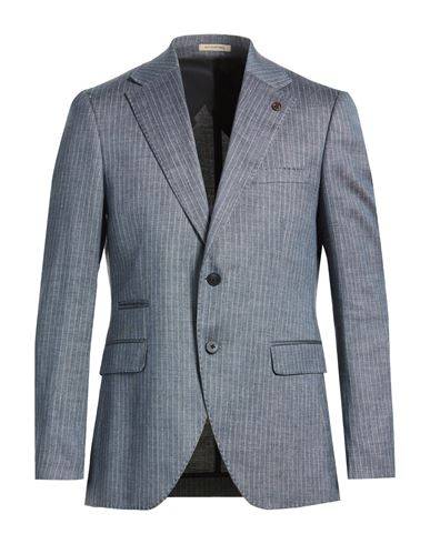 Man Blazer Slate blue Size 36 Linen, PES, Viscose, Elastane