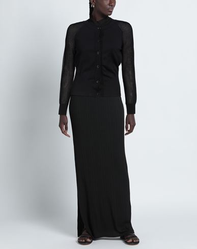Woman Cardigan Black Size 6 Cotton, Polyester