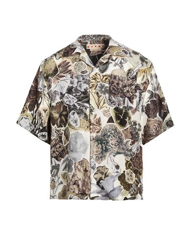 Man Shirt Light grey Size 42 Silk