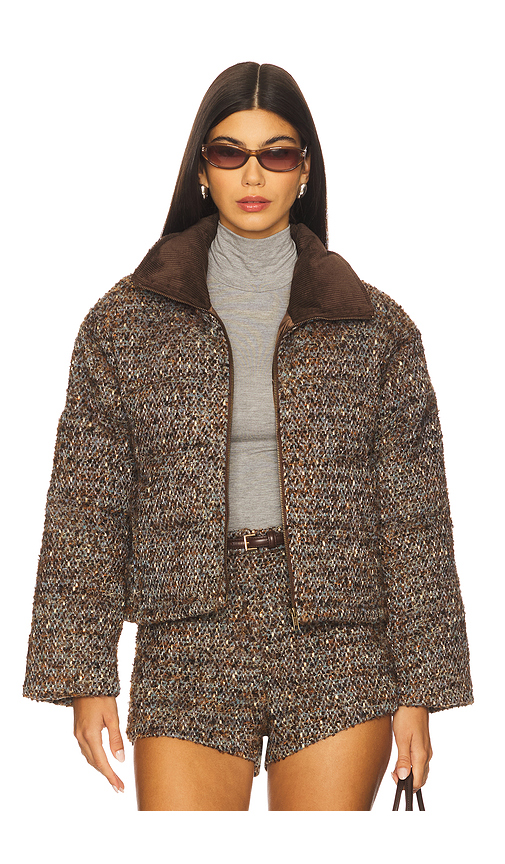 Line & Dot Clyde Puffer Jacket in Brown. - S also in L