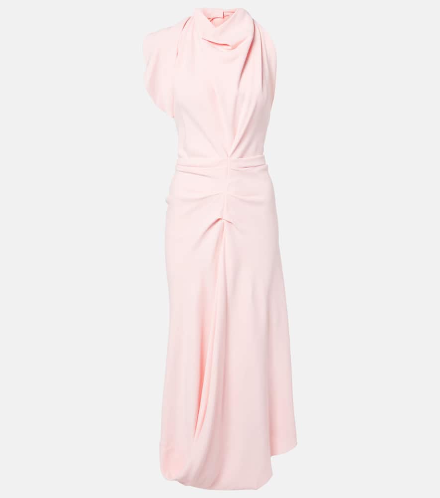 Scarf-detail open-back crêpe midi dress