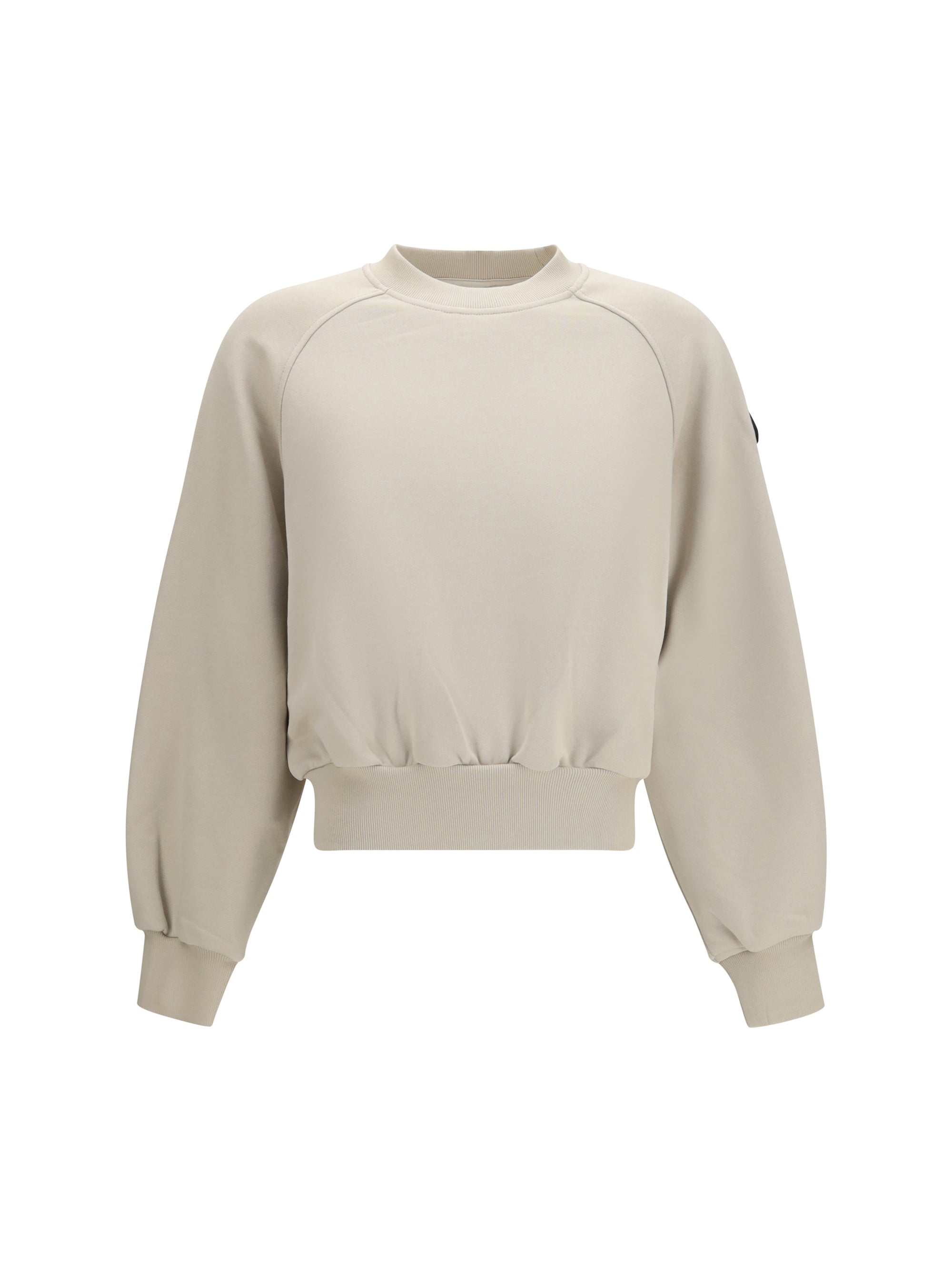 Cotton-Blend Crewneck Sweatshirt — Beige