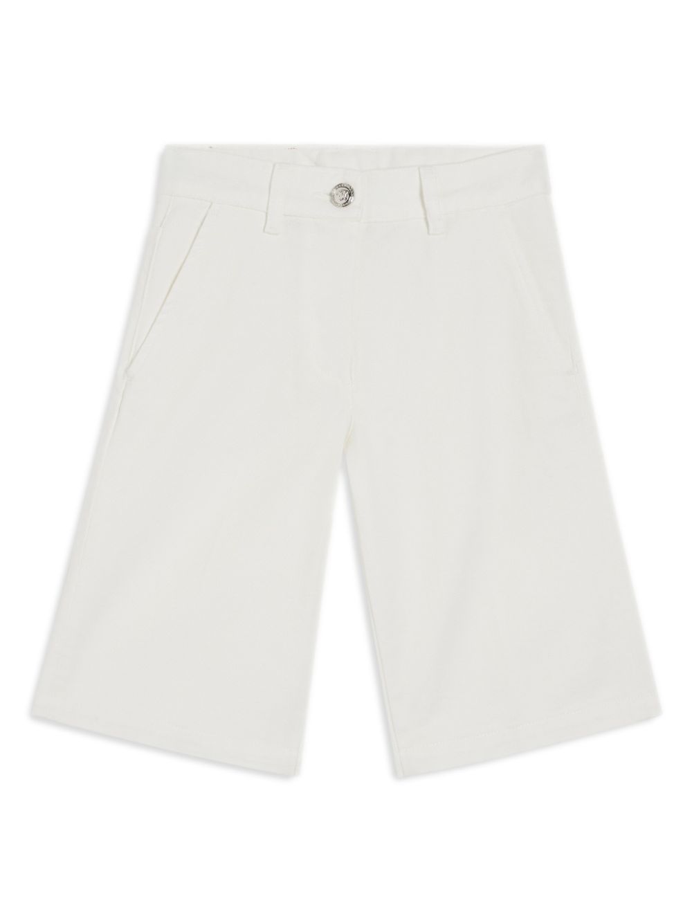 Logo-patch denim shorts - White