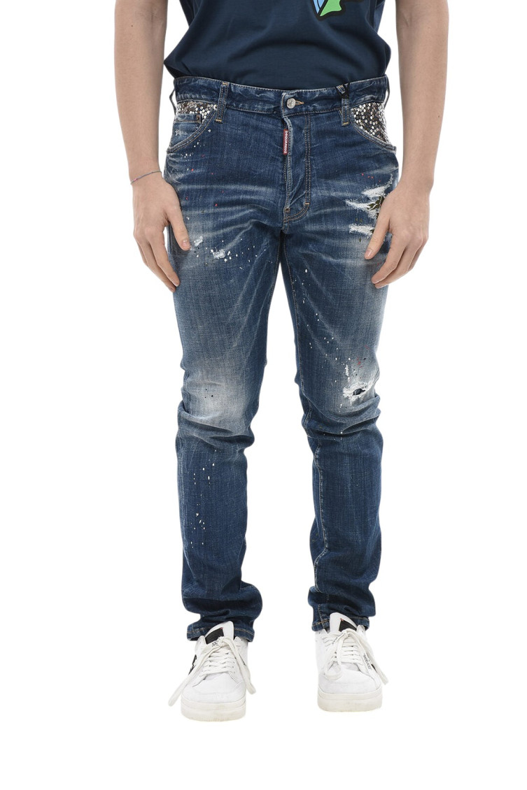 Blue Skinny Mid Rise Jeans