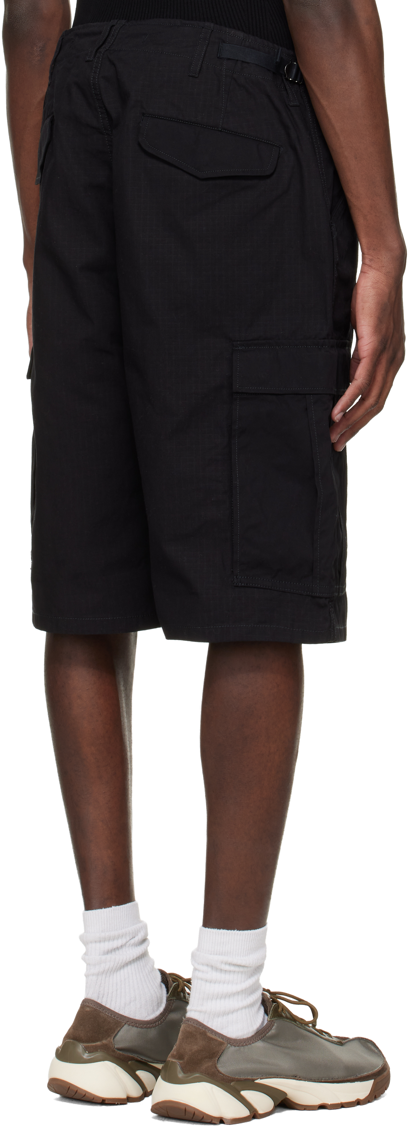 Black Ripstop Cargo Shorts