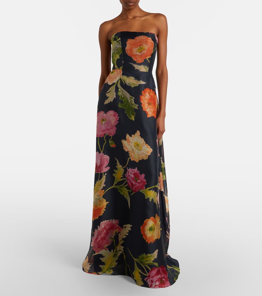 Floral silk gown