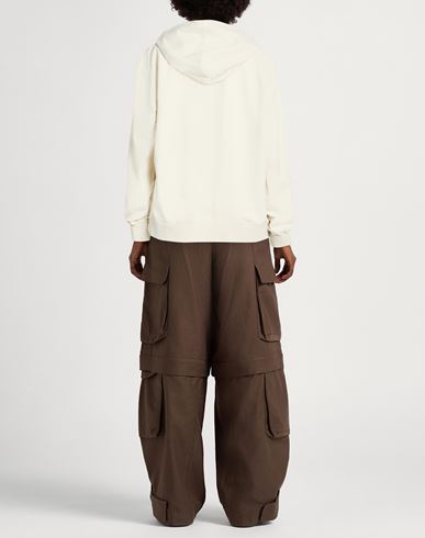 Woman Sweatshirt Cream Size M Cotton, Lycra