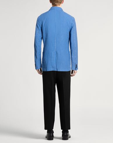Man Blazer Azure Size L Linen