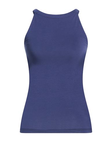 Woman Top Blue Size 10 Cotton, Elastane