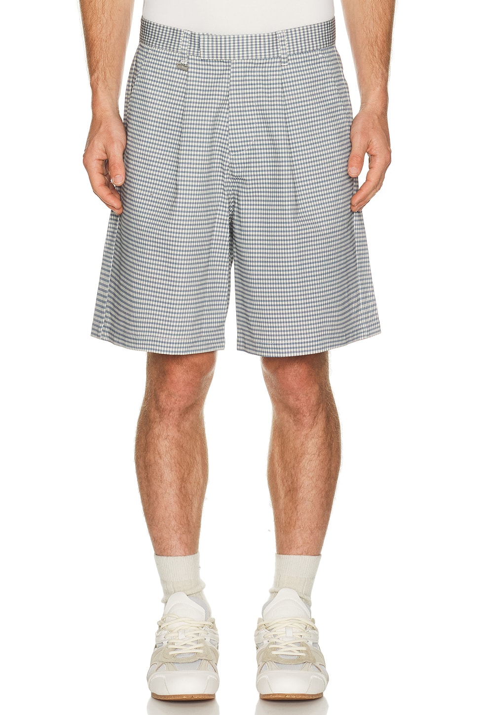 Metalwood Studio Trophy Short in Plaid - Grey. 32 also