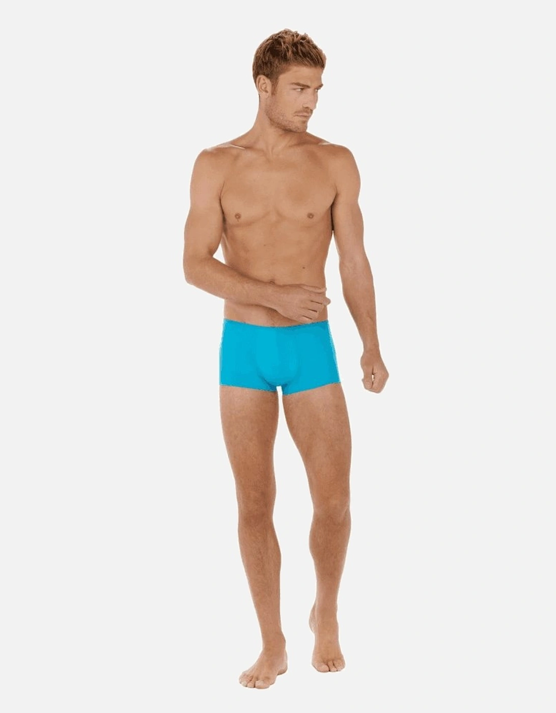 Hom Men's Plumes Boxer Trunk, Turquoise - Blue