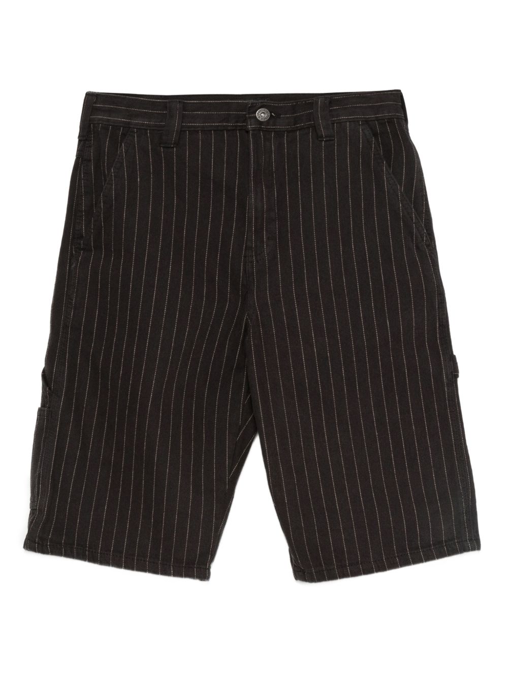 Service Carpenter pinstripe cotton shorts - Black