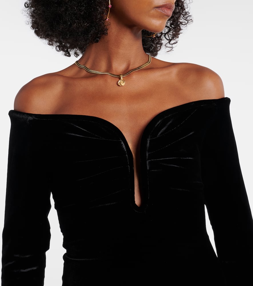Off-shoulder midi dress