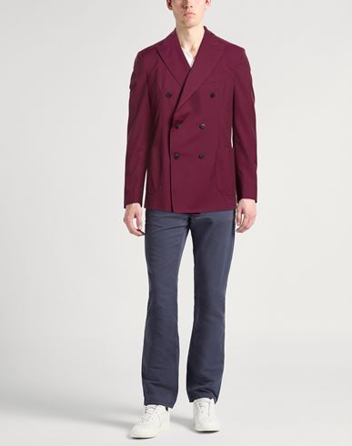 Man Blazer Burgundy Size 38 Virgin Wool, Cotton, Silk