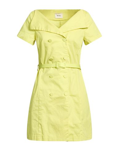 Woman Mini dress Lime green Size M Cotton, Elastane