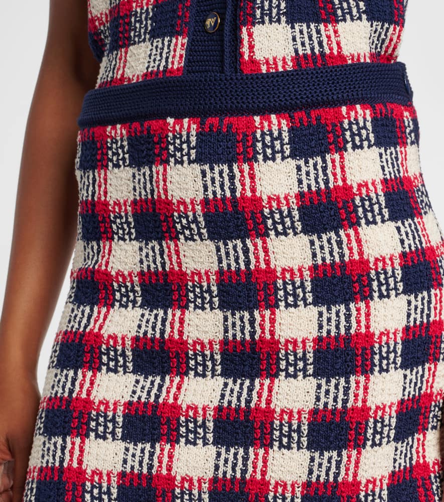 Checked cotton miniskirt