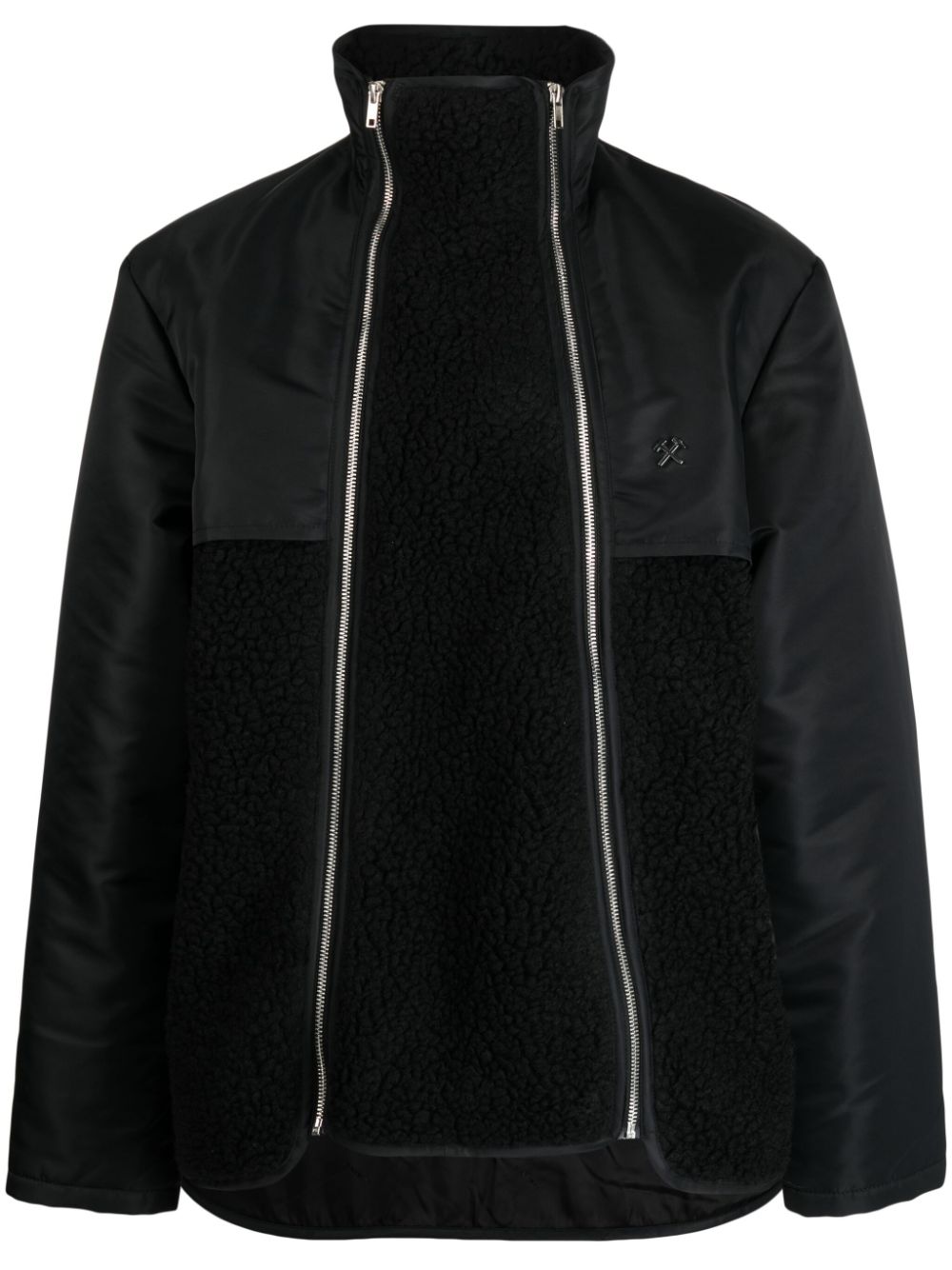 Jahan logo-plaque funnel-neck jacket - Black