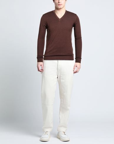 Man Sweater Brown Size S Merino Wool