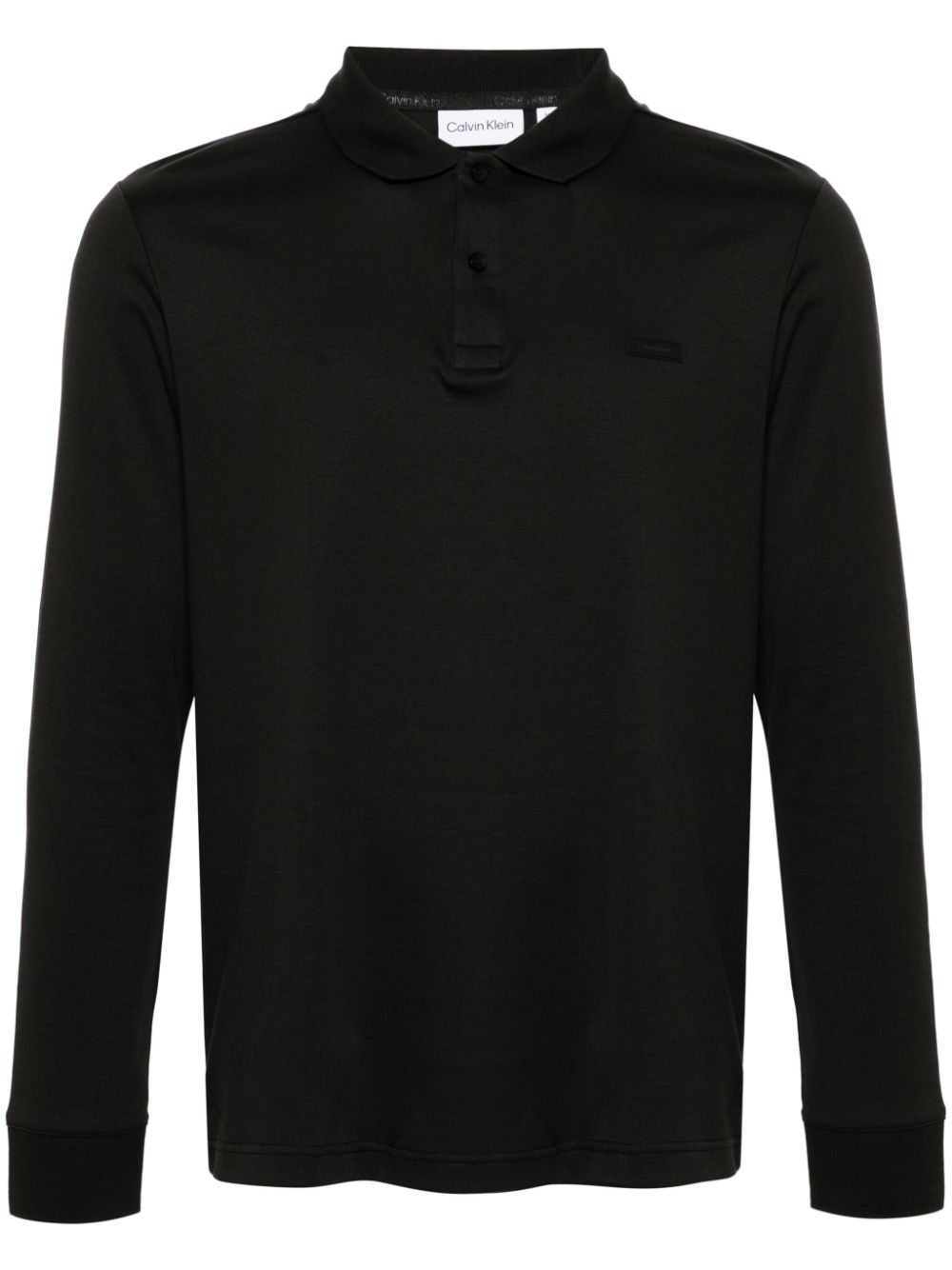 Logo-patch cotton polo shirt - Black