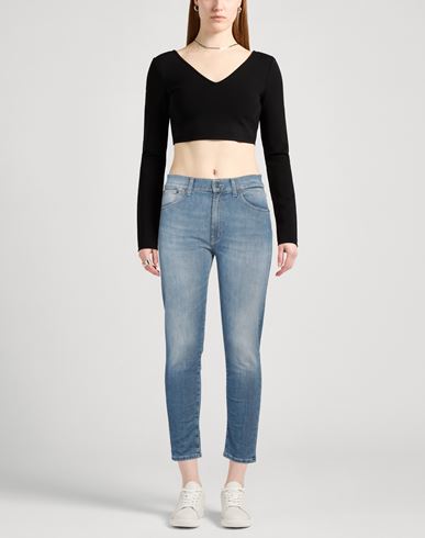 Woman Jeans Blue Size 26 Cotton, Elastomultiester, Elastane
